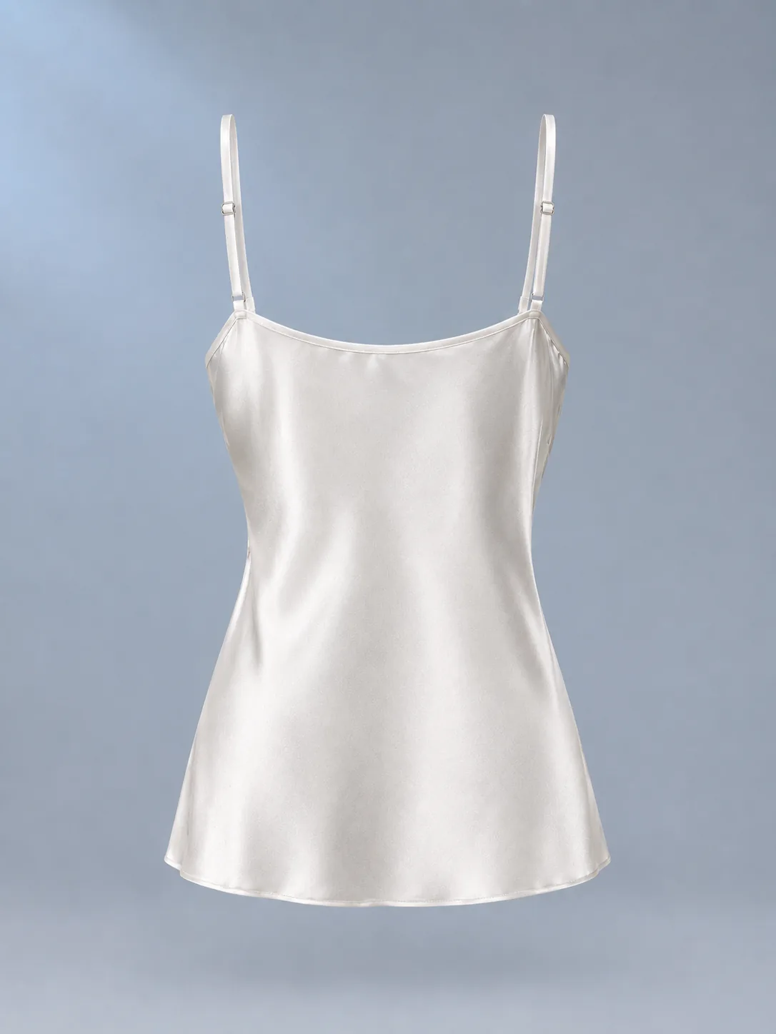 Base Satin Cami in Pearl, back view
