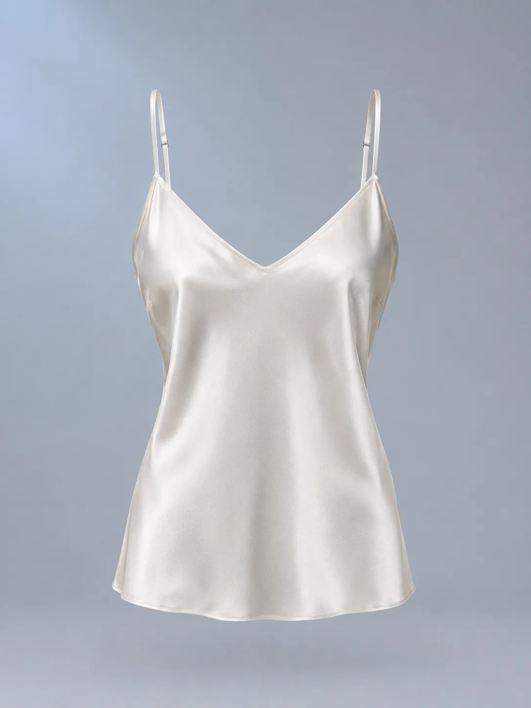 Base Satin Cami in Pearl, front view