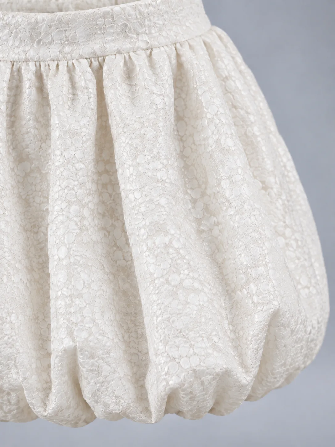 Cloud Bubble Skirt in Pearl White, detail