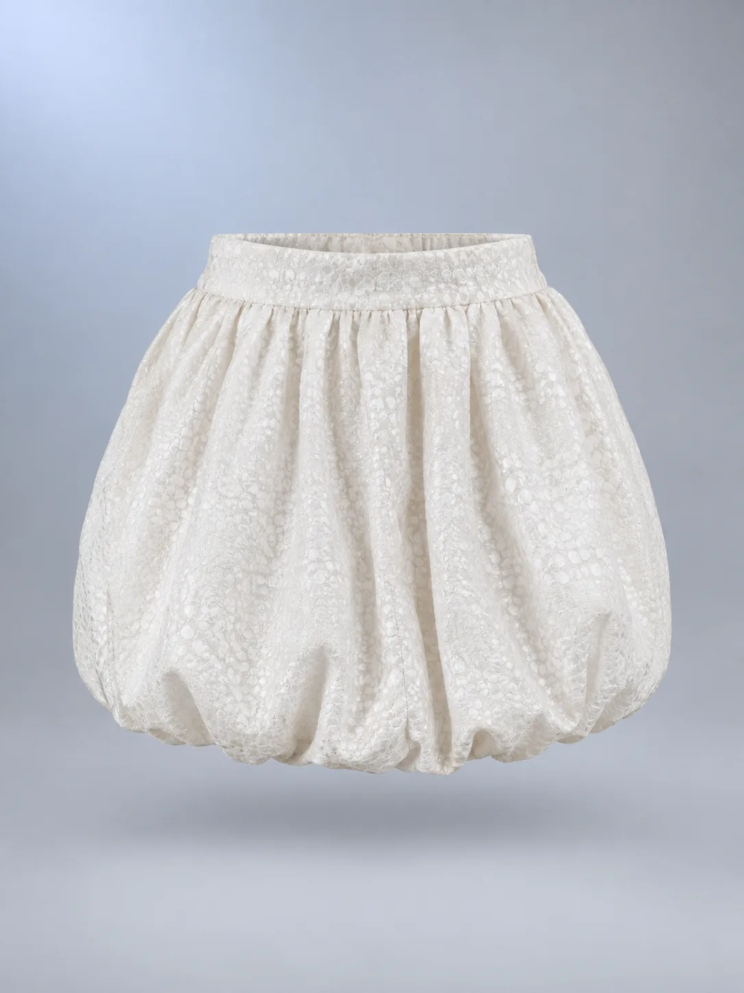 Cloud Bubble Skirt in Pearl White, front view