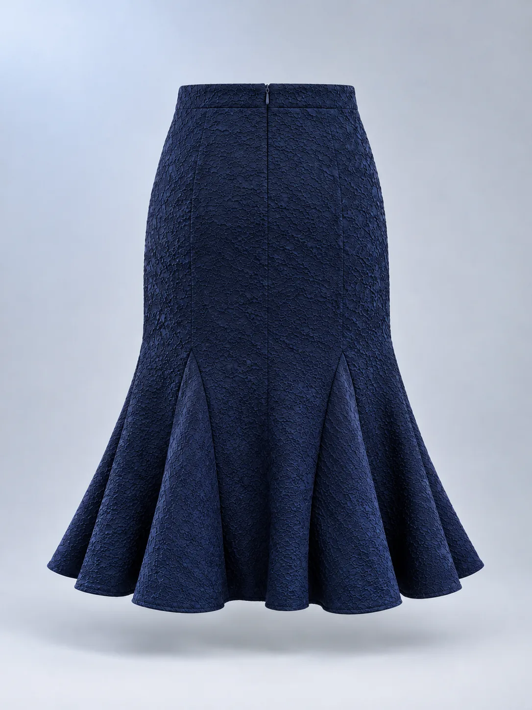 Current Godet Skirt in Ink Blue, back view