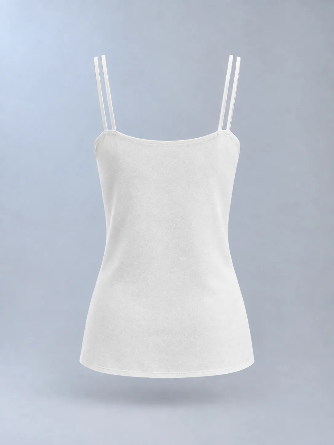 Double-Strap Cami in Pearl, back view