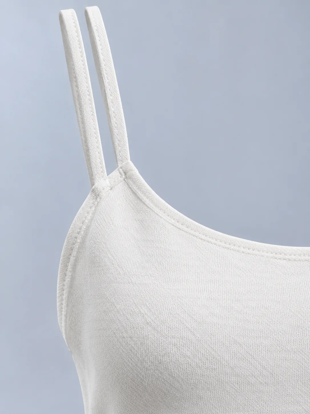 Double-Strap Cami in Pearl, detail