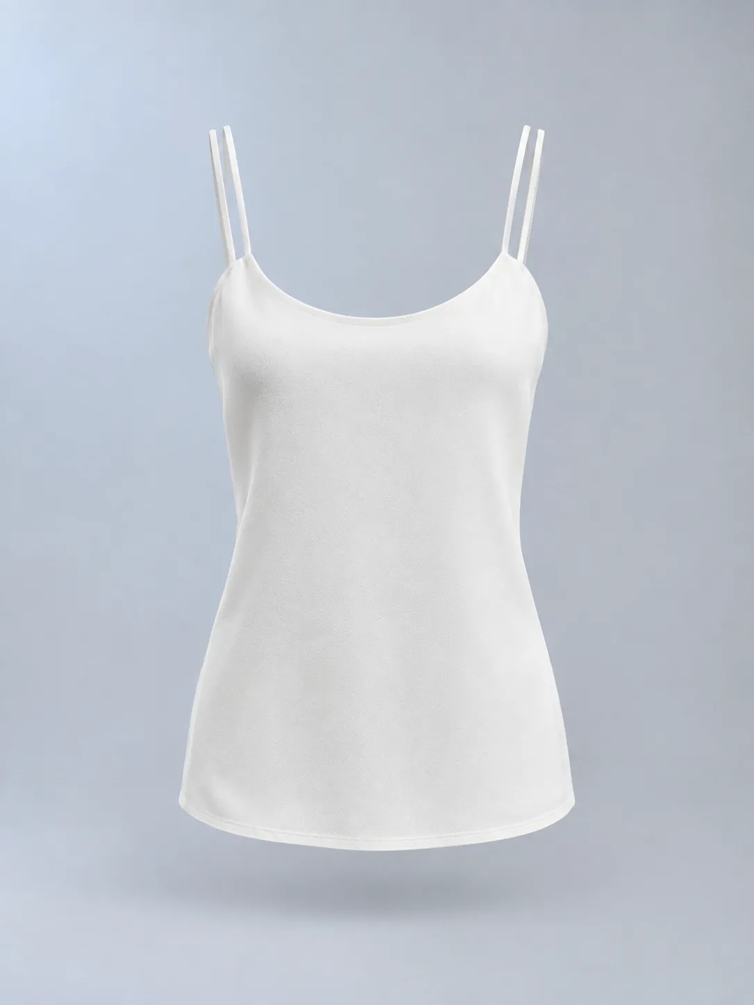 Double-Strap Cami in Pearl, front view