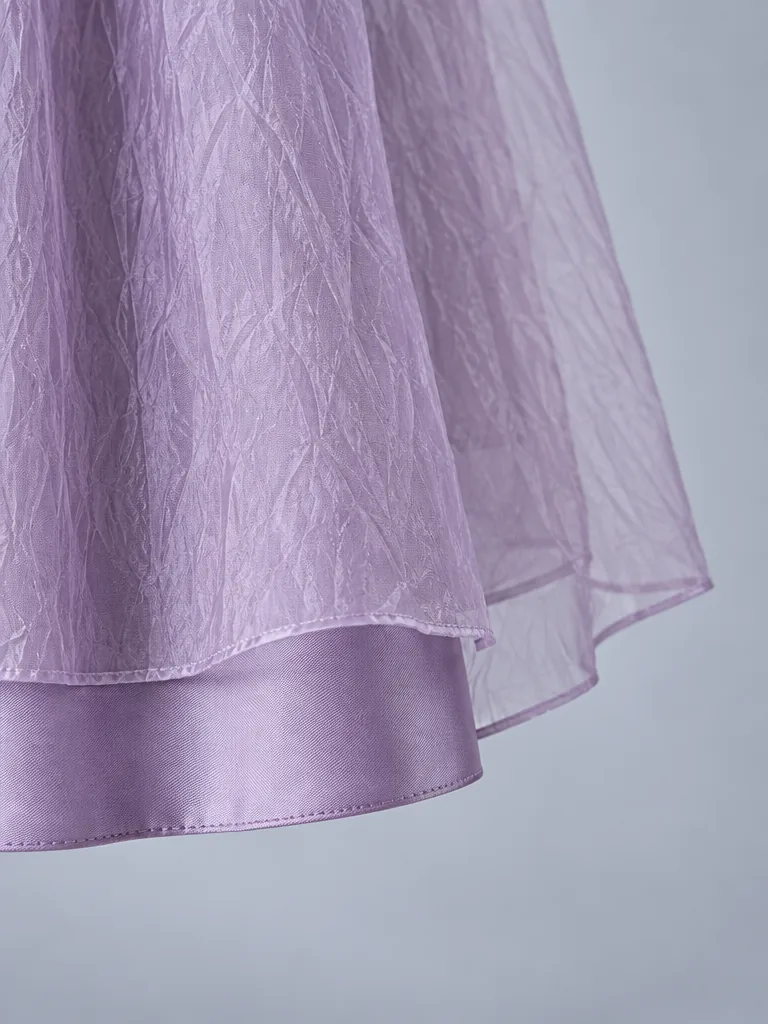 Echo Double-Layer Skirt in Dusk Lilac, detail