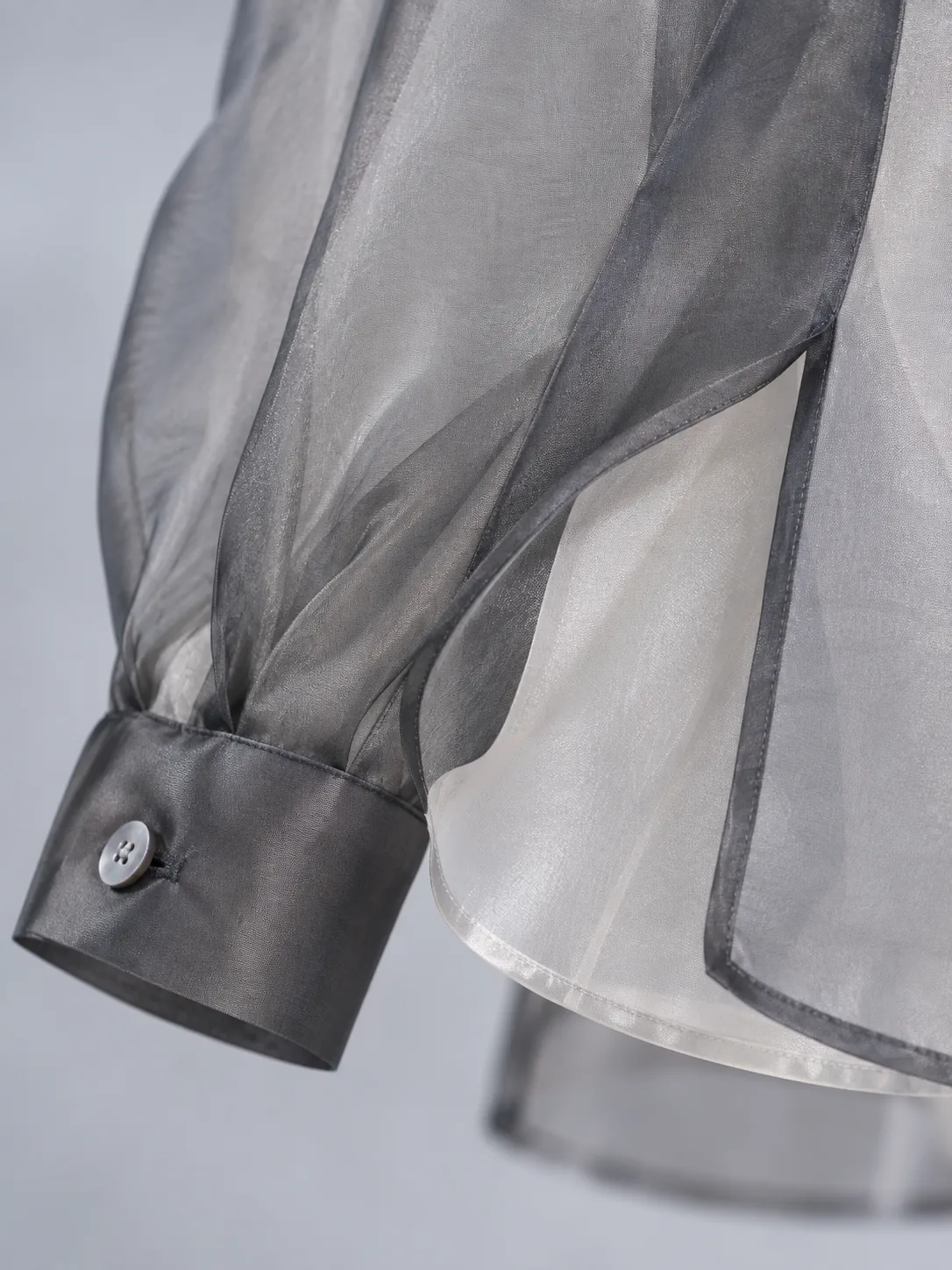 Eclipse Double-Layer Shirt in Graphite / Pearl, detail