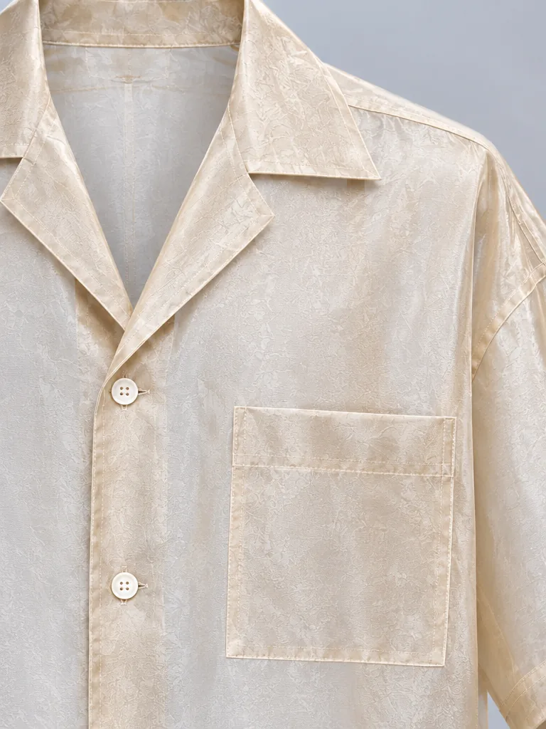 Glasshouse Boxy Shirt in Champagne, detail