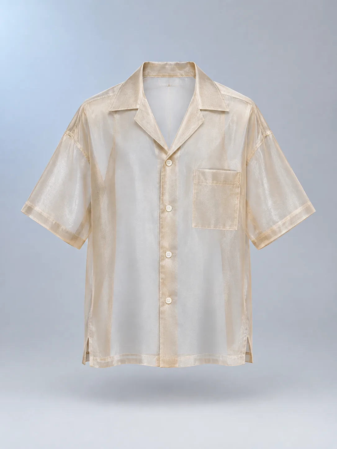 Glasshouse Boxy Shirt in Champagne, front view