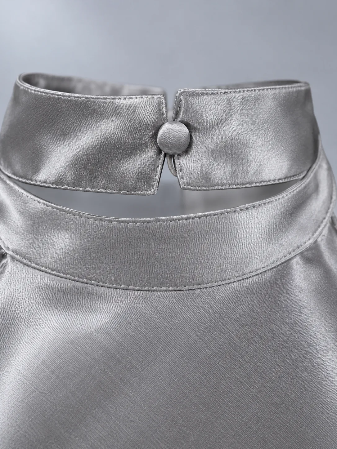Halter Satin Cami in Silver Mist, detail