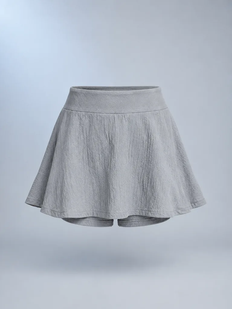 Mirage Crinkle Skort in Moon Grey, front view