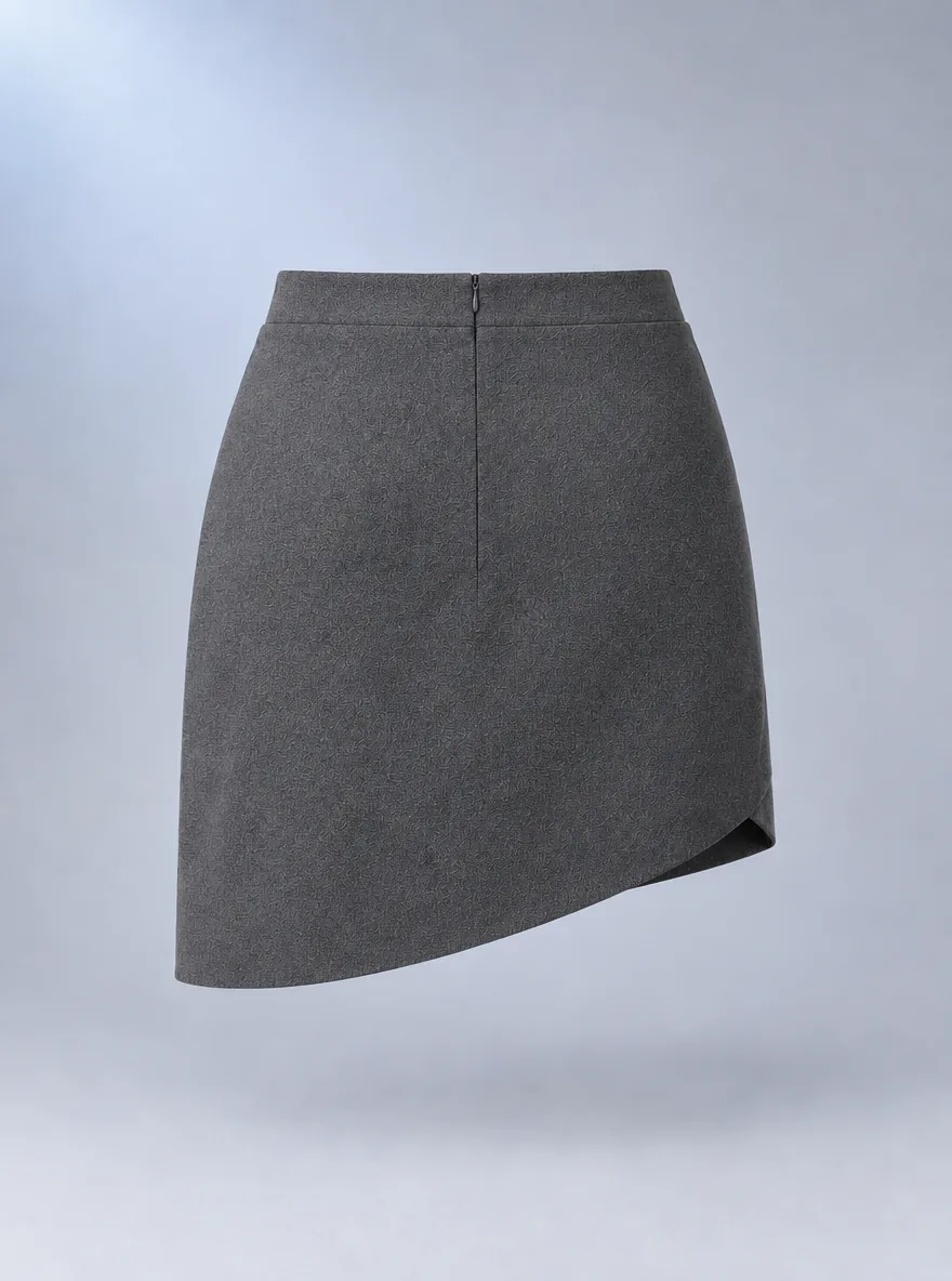 Orbit Asymmetric Skirt in Graphite, back view