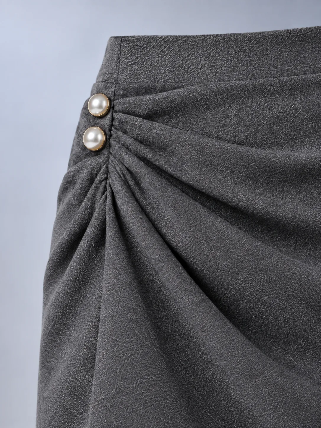 Orbit Asymmetric Skirt in Graphite, detail