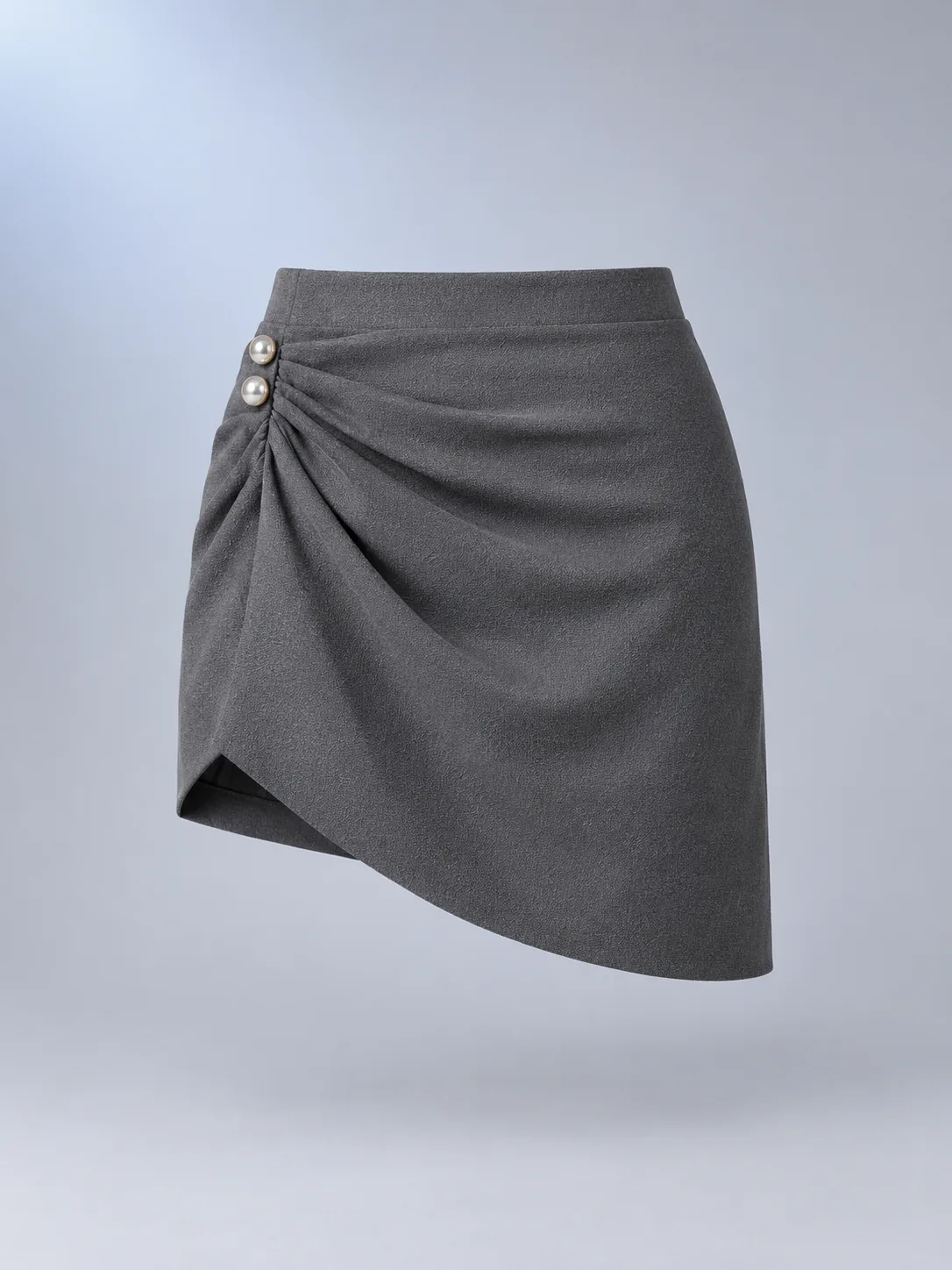 Orbit Asymmetric Skirt in Graphite, front view