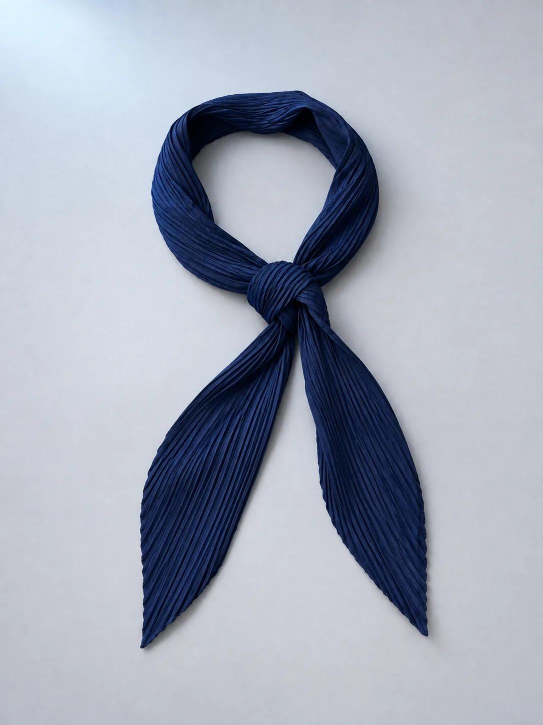 Pleated Neck Tie in Ink, back view