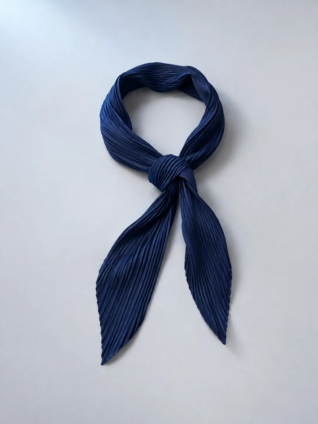 Pleated Neck Tie in Ink, front view