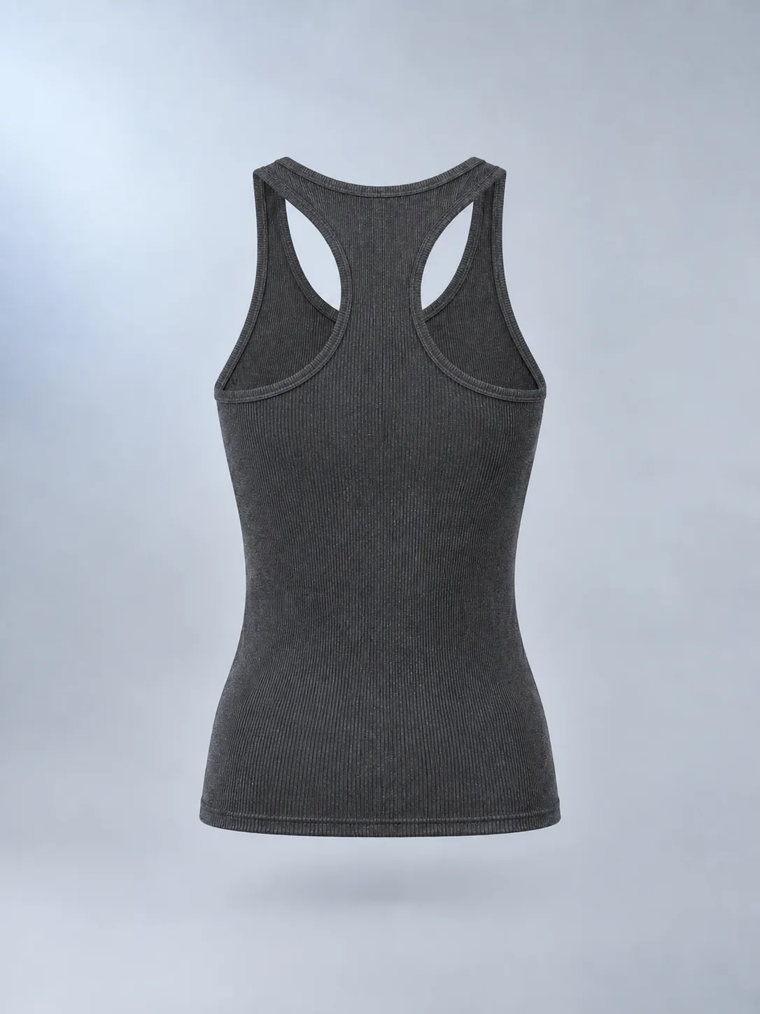Rib Racer Cami in Graphite, back view