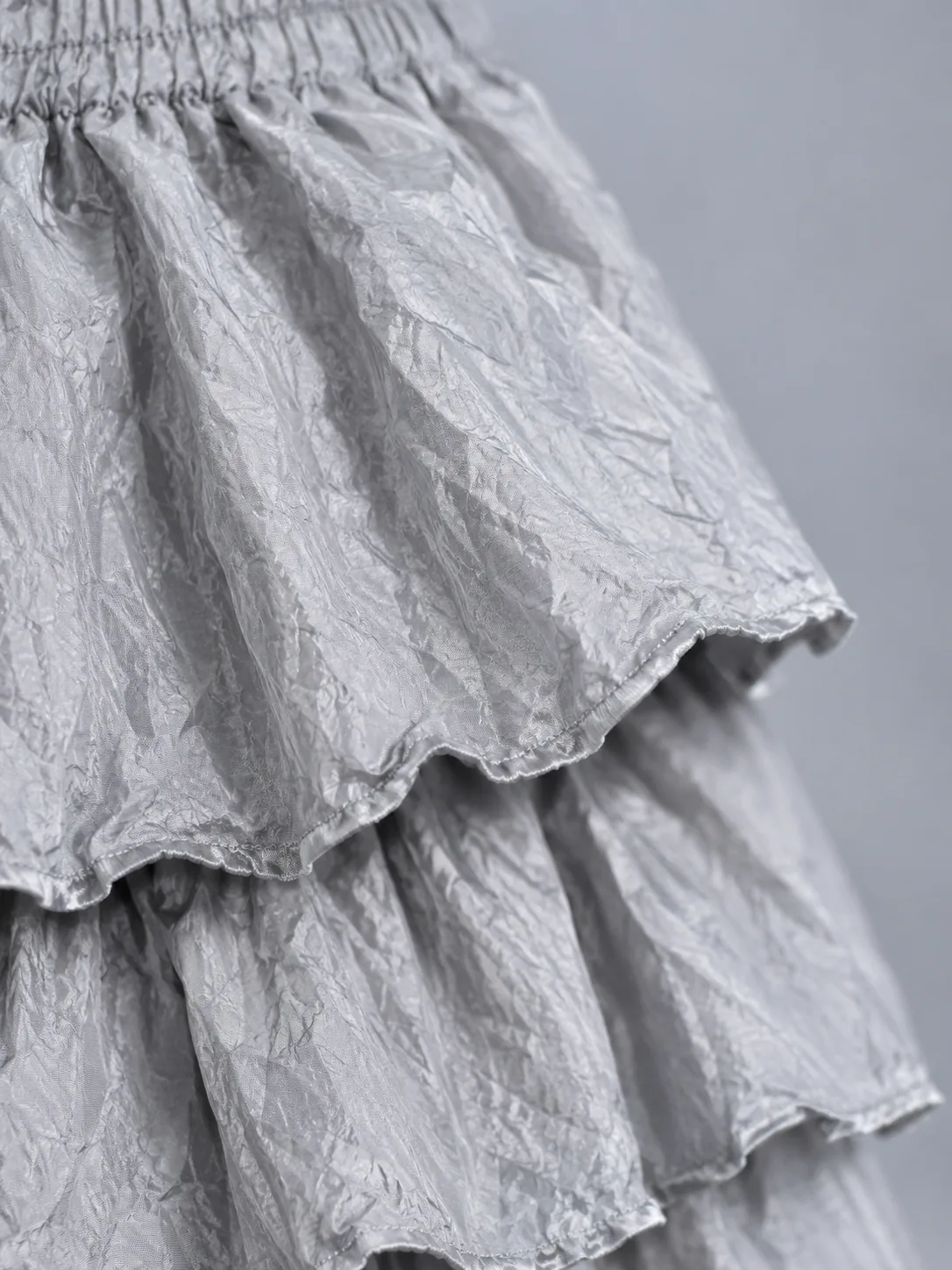 Ribbonwave Tier Skirt in Silver Mist, detail