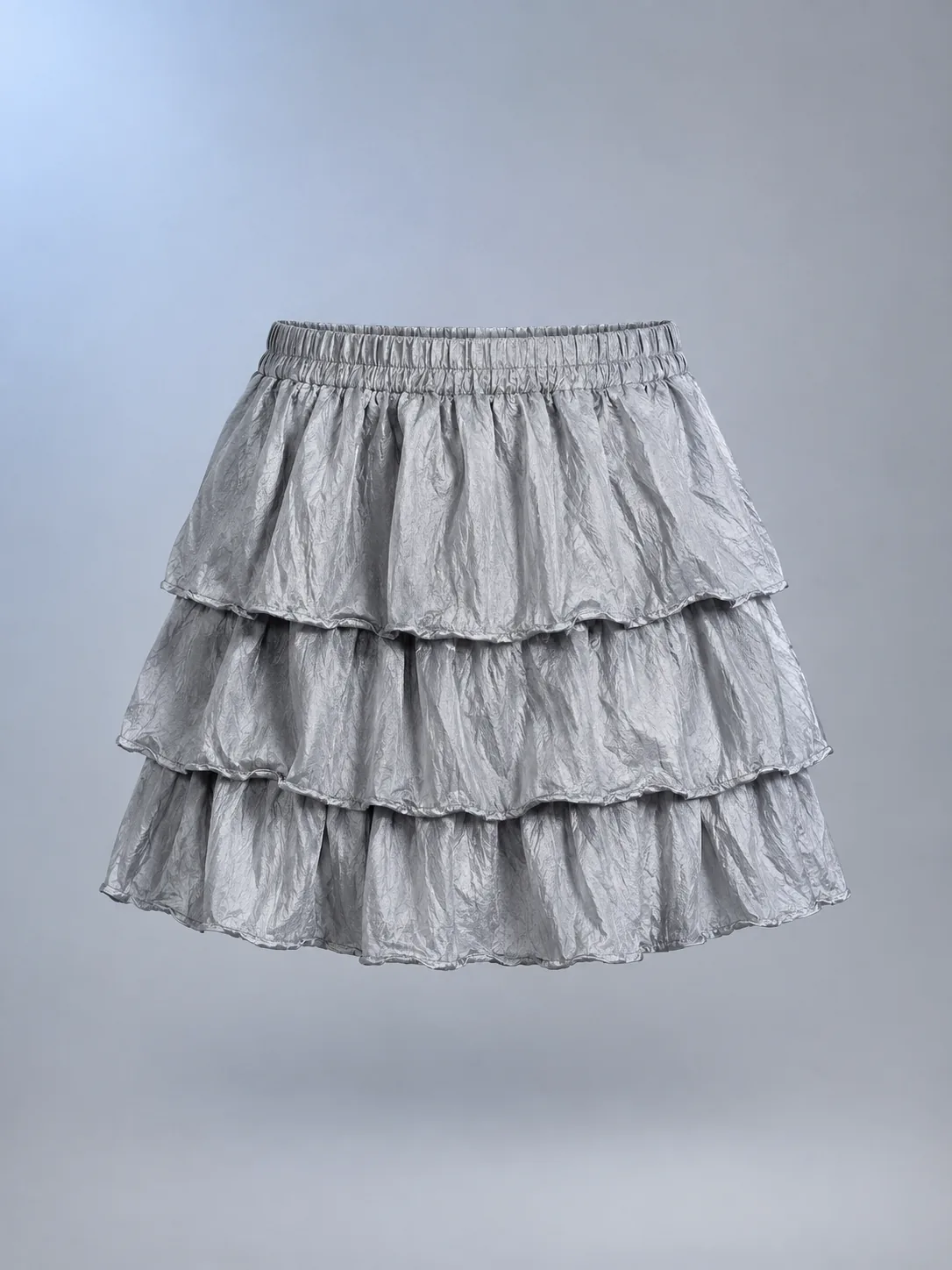 Ribbonwave Tier Skirt in Silver Mist, front view