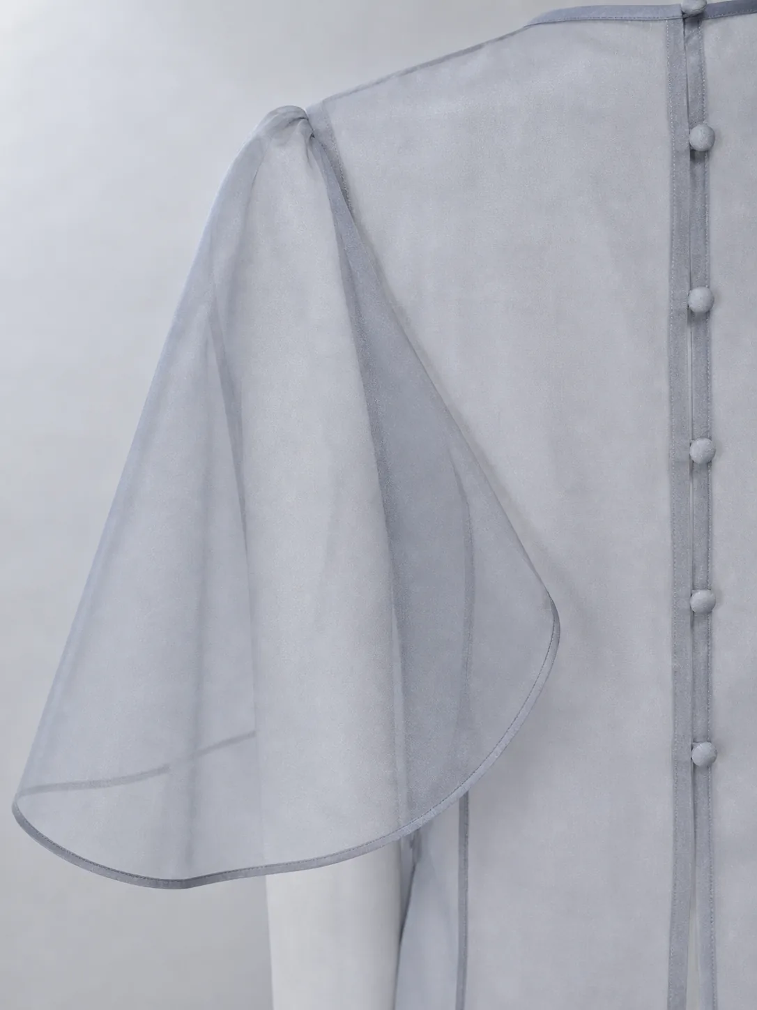 Selene Cape-Sleeve Top in Moon Grey, detail