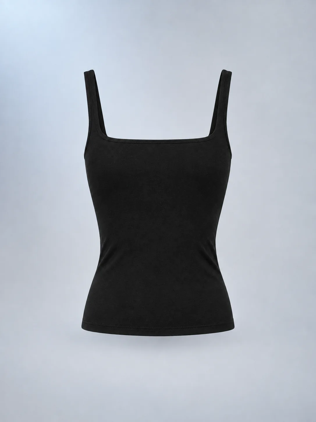 Square-Neck Jersey Cami in Ink, back view