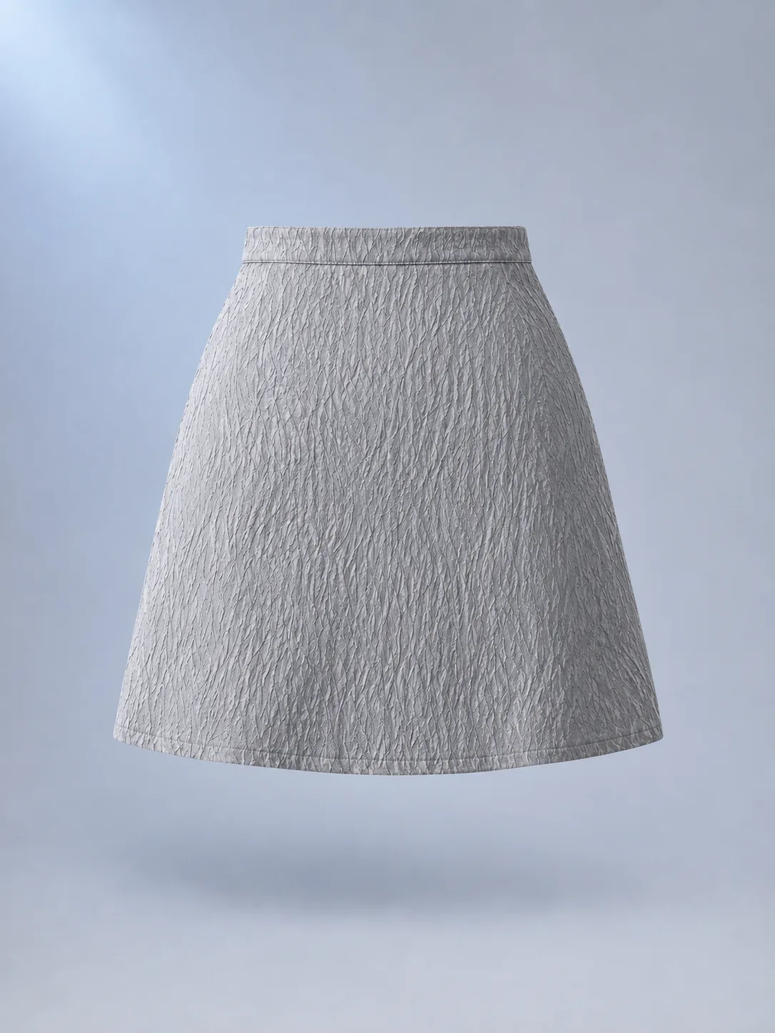 Tide Crinkle Mini Skirt in Moon Grey, back view