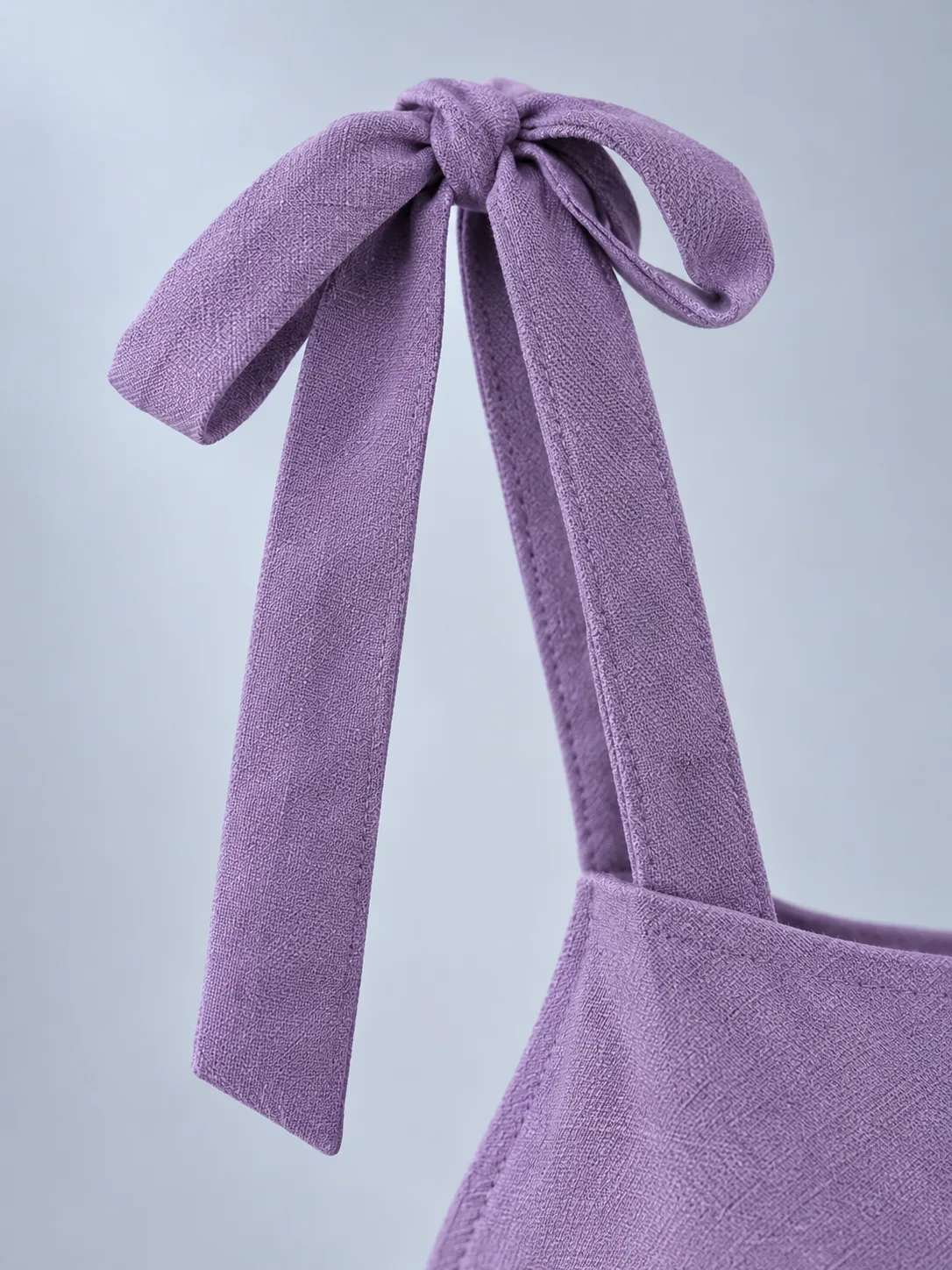 Tie-Shoulder Cami in Dusk Lilac, detail