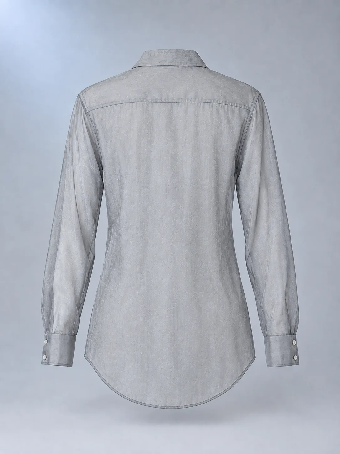 Vitrine Pintuck Shirt in Silver Mist, back view